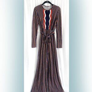 Women's jumpsuit with wrap-styled front/top. Multicolor. Size S. New NWT